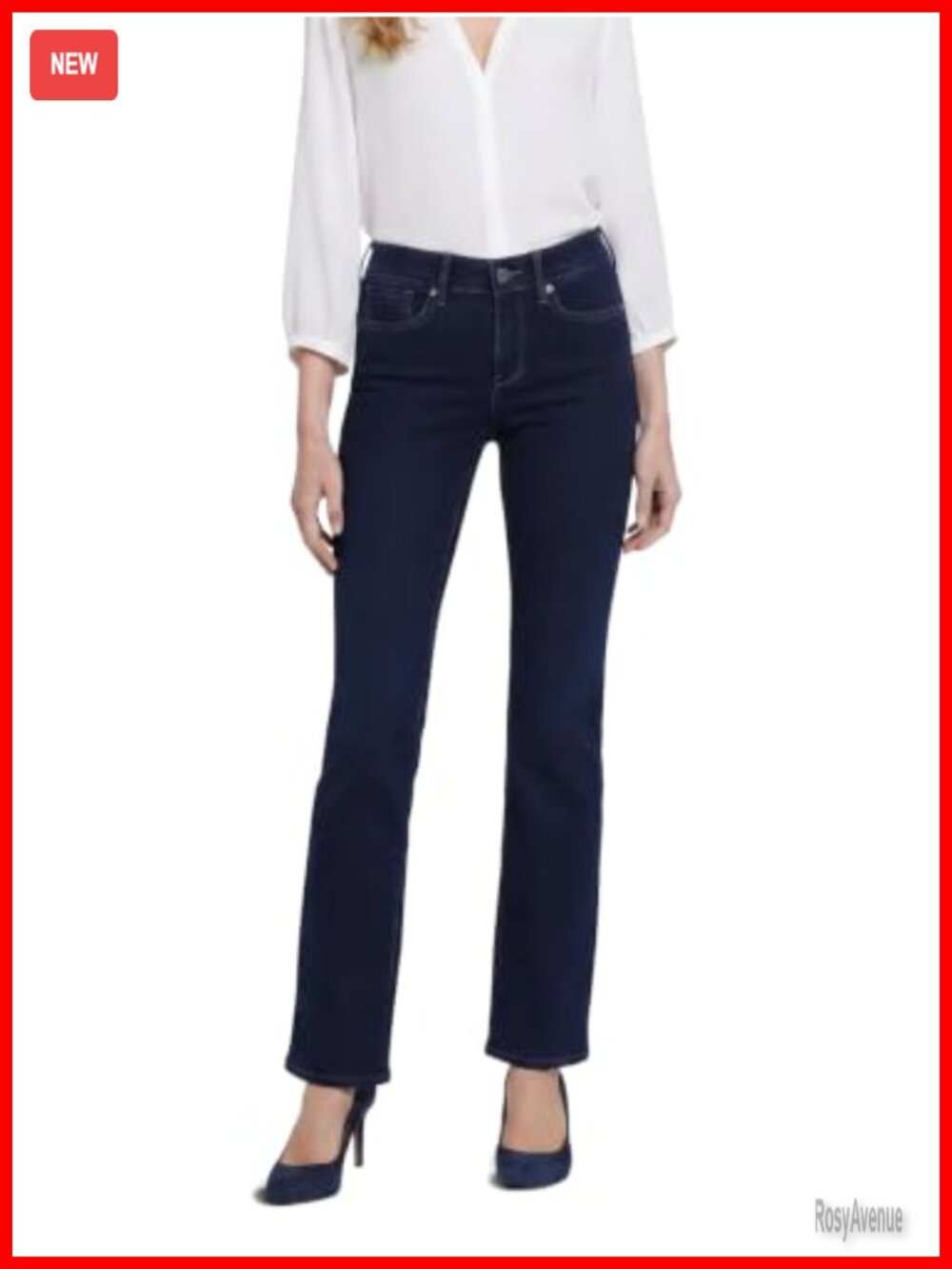 Straight Leg Ankle Jeans Medium Rise Lift Tuck Five Pocket Denim